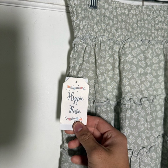 Hippie Rose Sage Green Daisy Print Matching Set Top + Skirt Size XS NWT Juniors - Picture 10 of 12